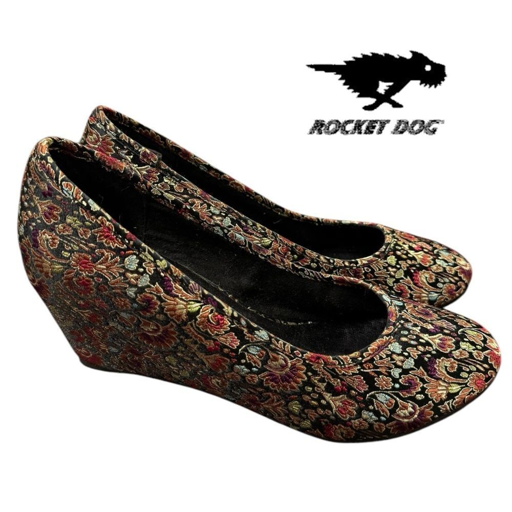New Rocket Dog Vintage Y2K 1990s Floral Wedge Shoes 8